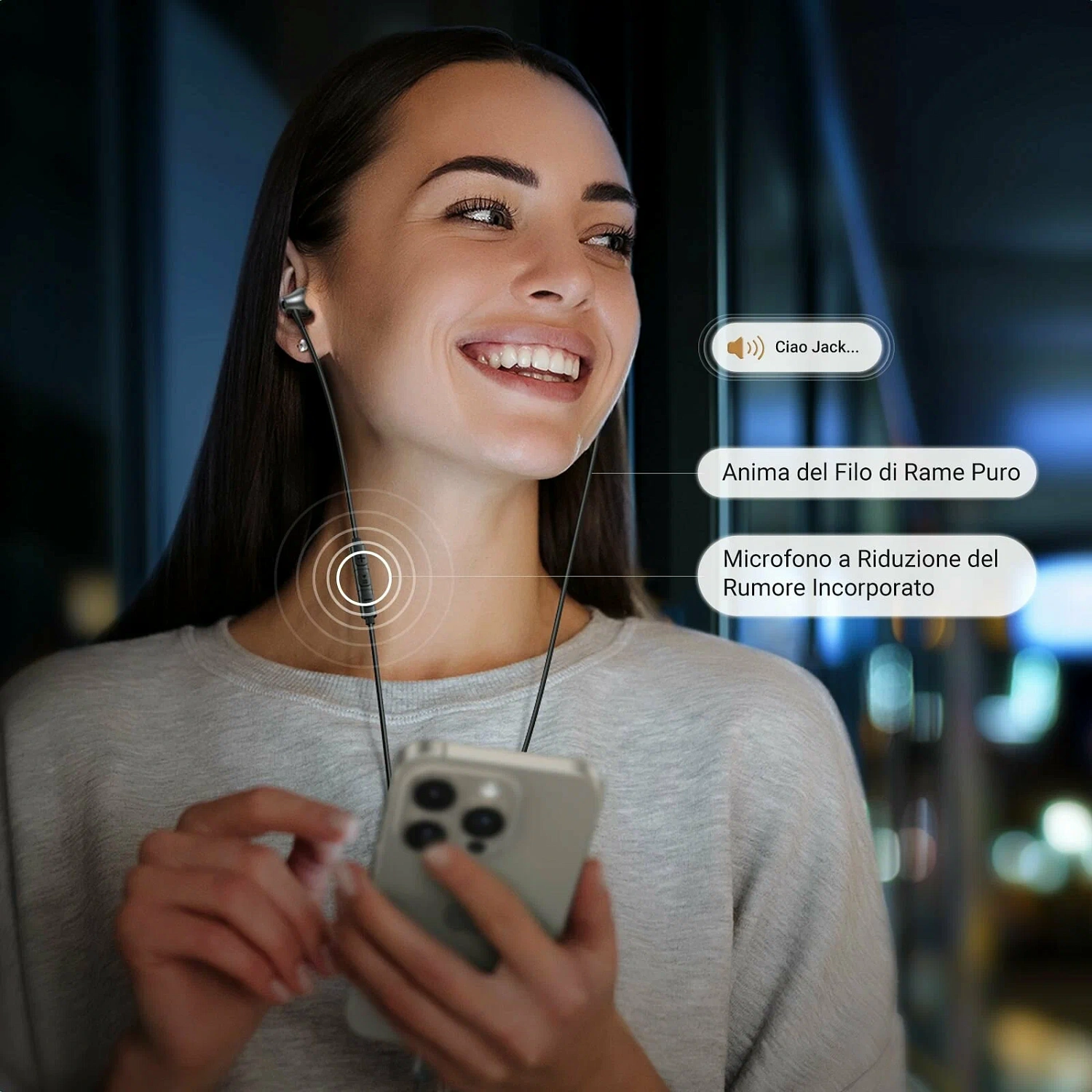 35756 Проводные наушники UGREEN EP106 Type-C. Цвет: черный